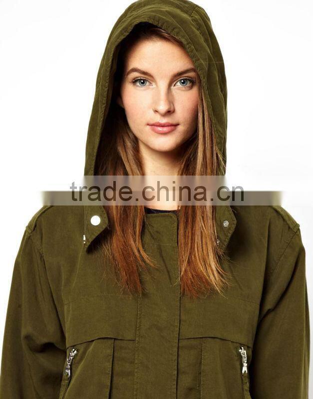 2013 Trendy Wholesale Zip Pocket Spencer Parka Latest Design