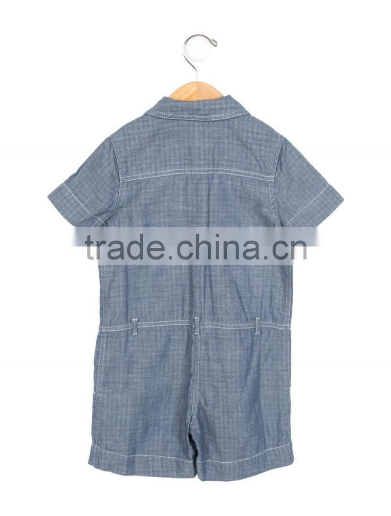 2017 Children custom baby clothes button up romper cotton jumpsuit infant toddler kids clothing