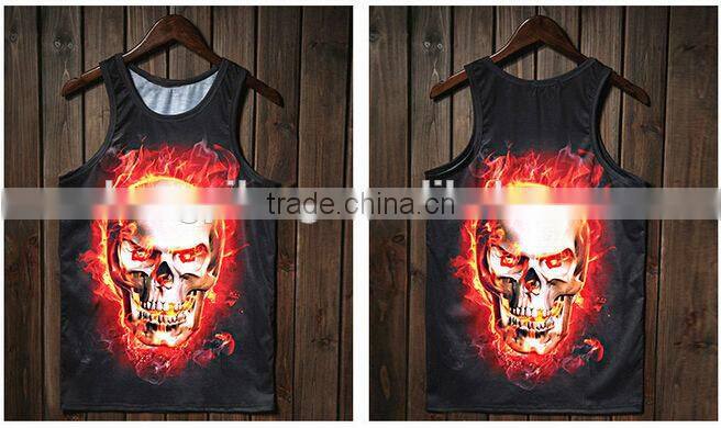 2014 oem sublimation printed men's running singlet fcustom design actory