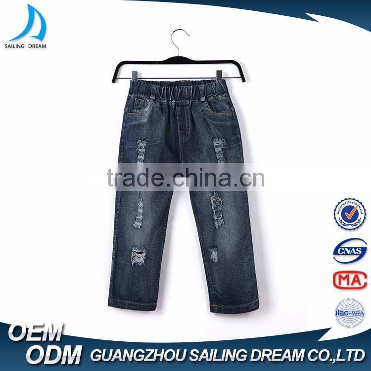 China made textiles new design imperial kids new pattern jeans half pants with elastic