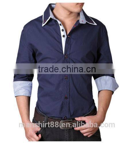 mens slim fit solid color button down collar dress shirt