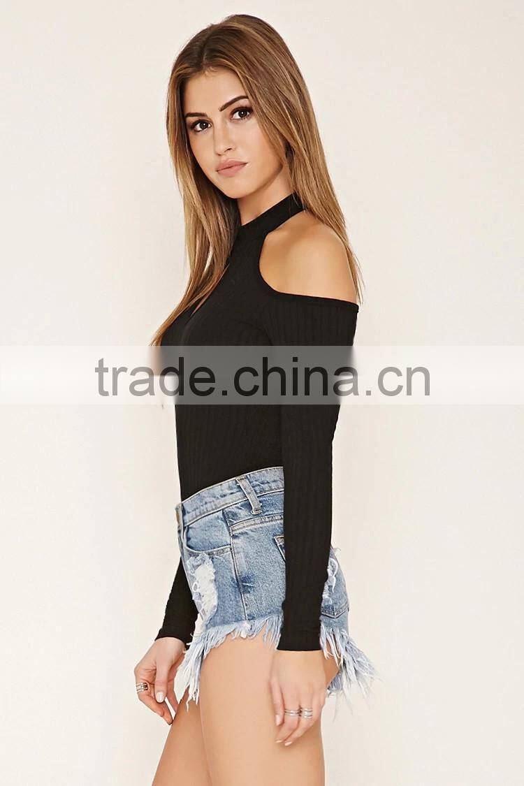 Guangzhou Top Selling Plain Dyed Cotton Summer Fashion Long Sleeve Women Blouses Tops