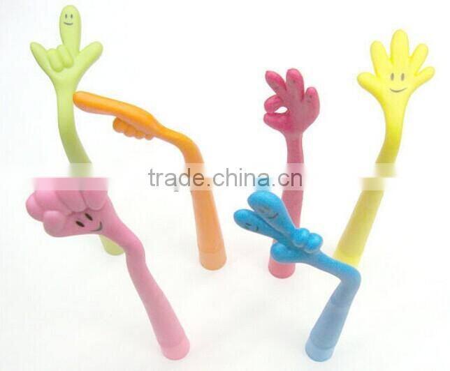 Flexible finger ballpoint pen