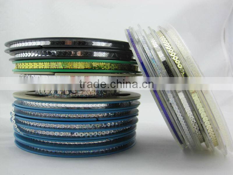 Hot fix Spangle sequins roll back with glue for hot fix sequin motif