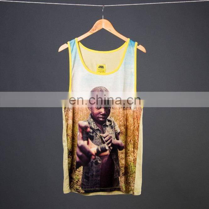 Cheap Sublimation wholesale custom tank top gym men
