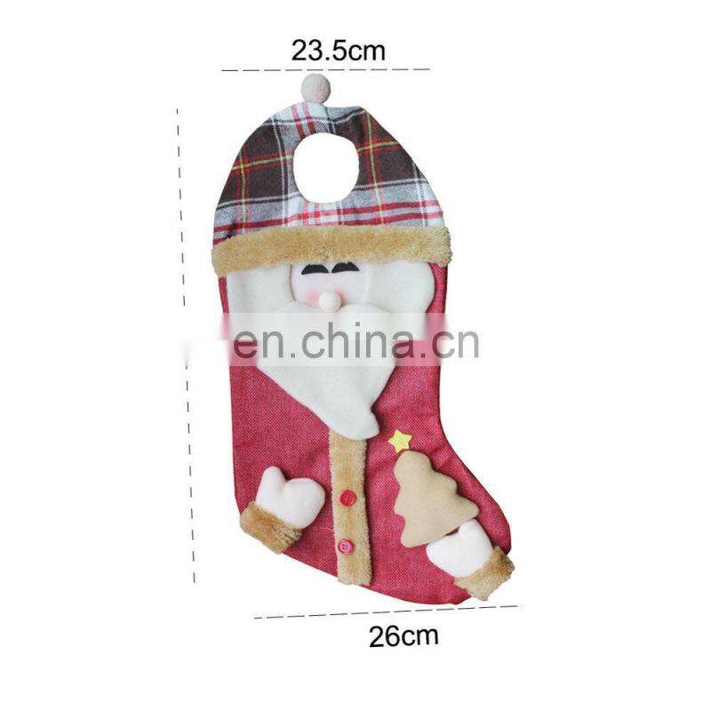 Party Christmas Decoration Smile Santa Claus Snowman Elk Stocking