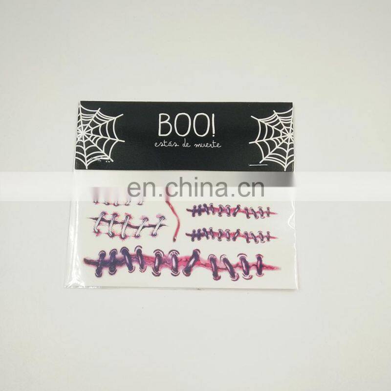 2017 Halloween decorations skull face sticker wholesale ECO-friendly Waterproof temporary tattoos sticker for sale MFJ-0079