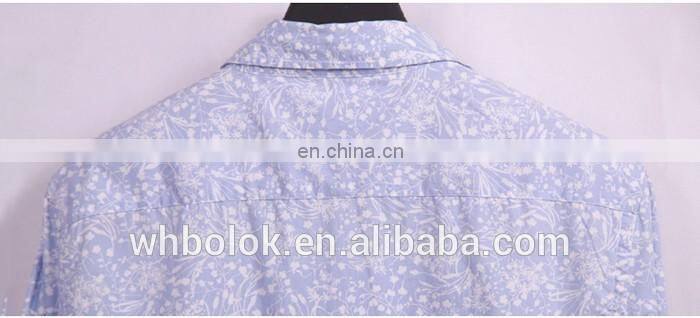 OEM Hawaiian shirts mens cotton print design long sleeve shirts