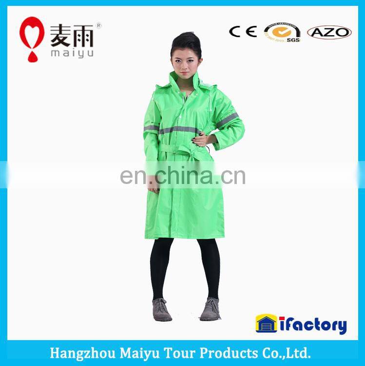 Maiyu fashion lady windbreak plastic rain cover raincoat