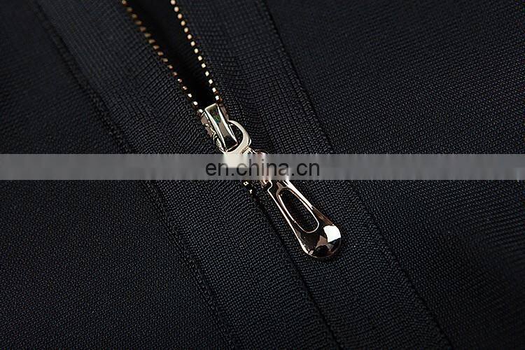 Amigo 2017 christmas party bandage dress 2pcs dresses with white long sleeve hollow out crop top and midi high vent skirt