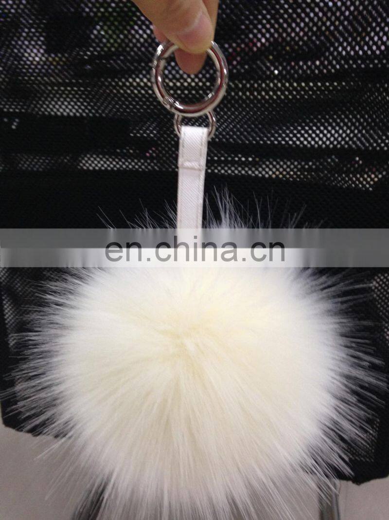popular selling lovely pom pom key chain large fur bag charms