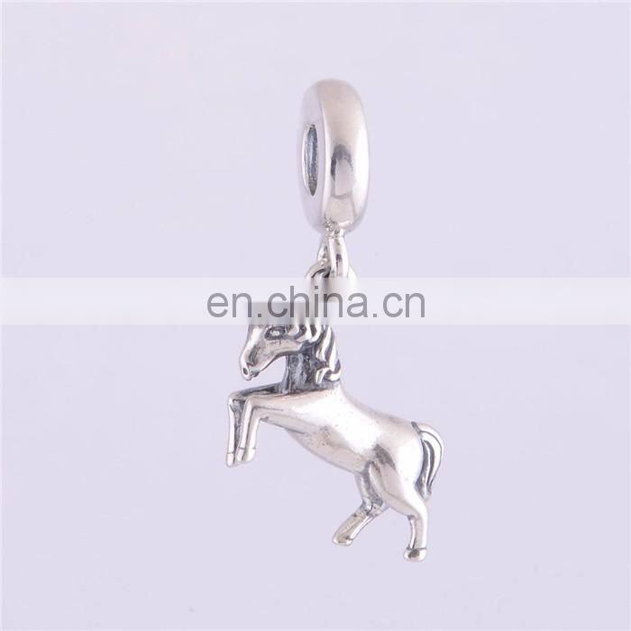 Custom 3D Antique Tibetan Silver Unicorn Horse Charm Pendant For Chain DIY Jewelry