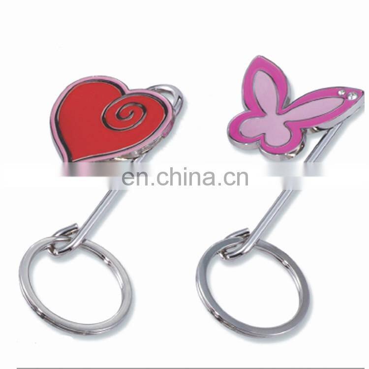 Heart shape token metal medal foldable purse hanger / banger hook