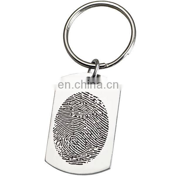 Custom dog tag keychains in stainless steel