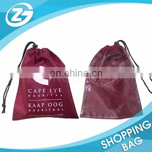 Promotion Custom Logo Screen Printed Cosmetic Waterproof Cheap Transparent Clear PVC Drawstring Travel Packaging Bag