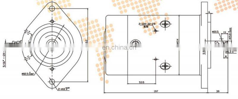 Hydraulic DC Motor W6599 12V 1.7KW