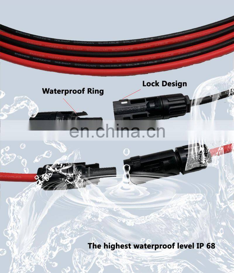 Slocable TUV approved UV Resistance 1m Premade PV Power Cable with MC Wiring Harness solar panel extension cable