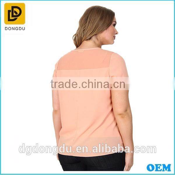 Plus Size 2016 China Manufacturer Wholesale Ladies Blouse Chiffon Striped Blouse