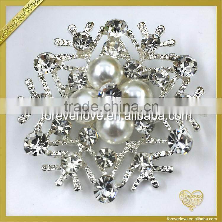 Wholesale pearl embellishment rhinestone brooch bouquet small brooches FB-035