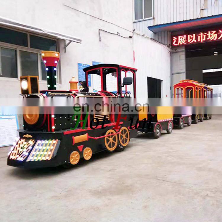 Good quality children electric train trackless train electric amusement kids train for sale