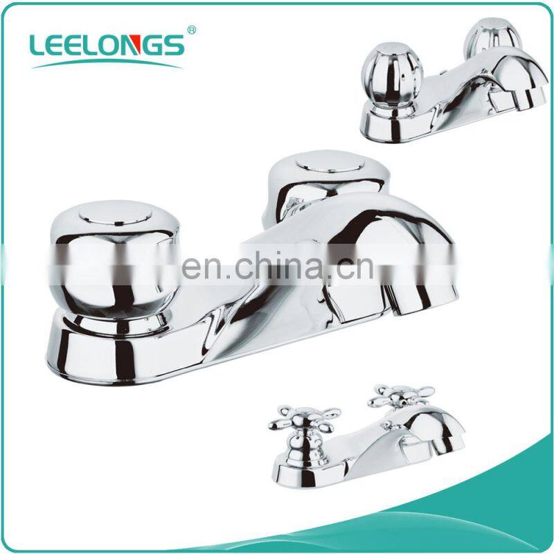 Good quality double handles basin tap ceramic cartridge bathroom basin faucet