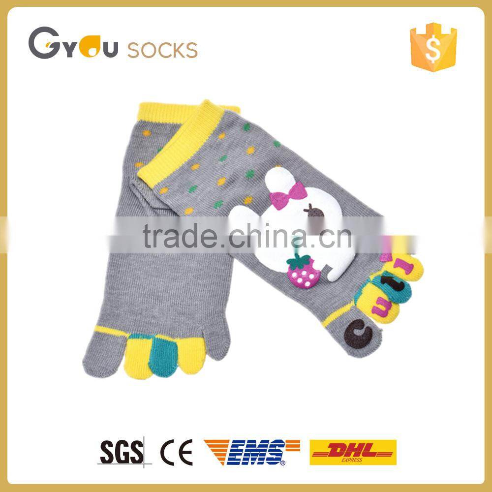 New Fashion Kids Girls Cartoon Cute Rabbit Five Fingers Toe Ankle Socks For Childrens