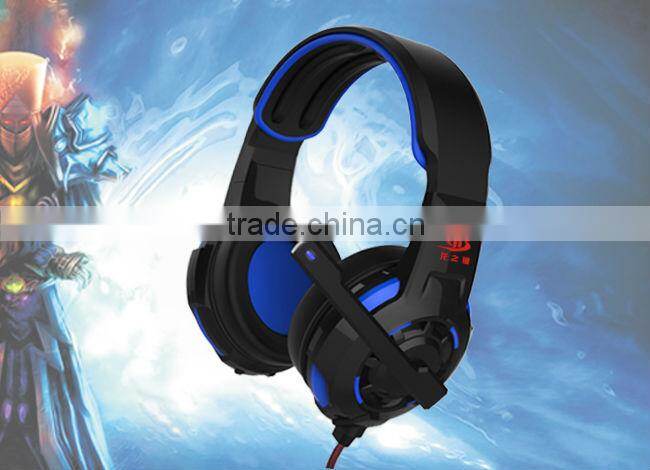 black cool heavey soft leather headset for gaming professional 7.1 sound headset