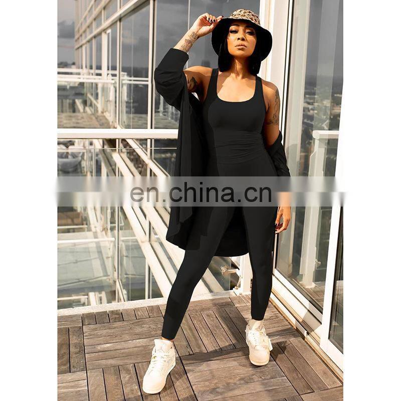 Manufacturer wholesale custom logo spring and autumn fashion women's casual sports 3-piece long sleeve sexy suit