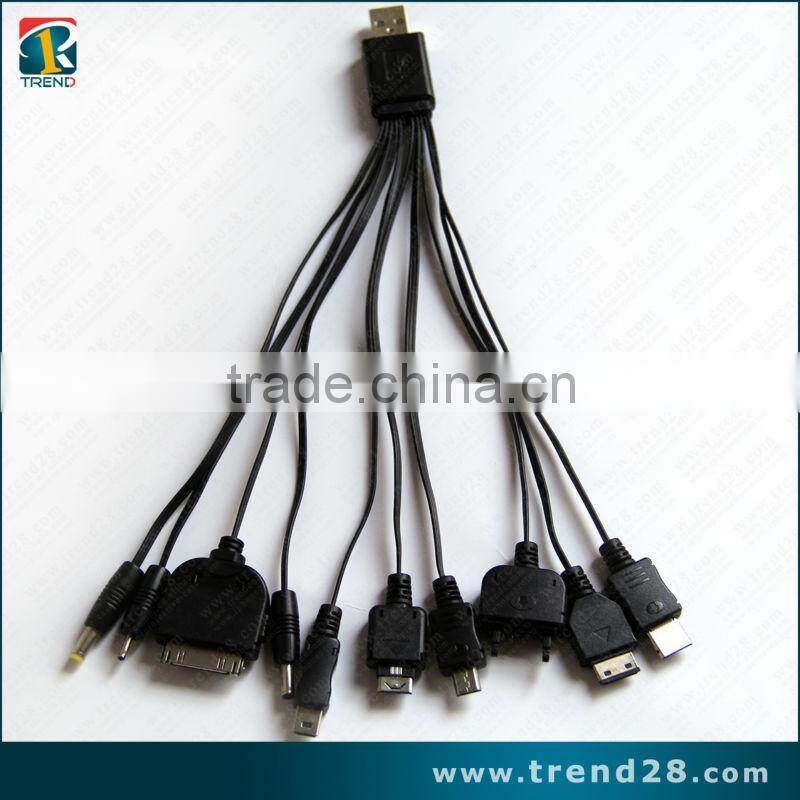10in1 universal USB data charger cable for mobile phone multifunction 10 connector