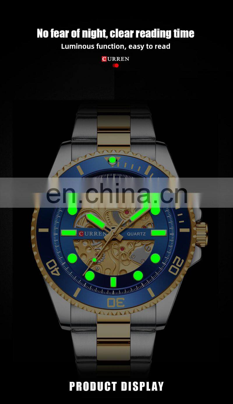 CURREN 8412 Men Watch Fashion Stainless Steel Quartz Casual Date Business Male Wristwatches