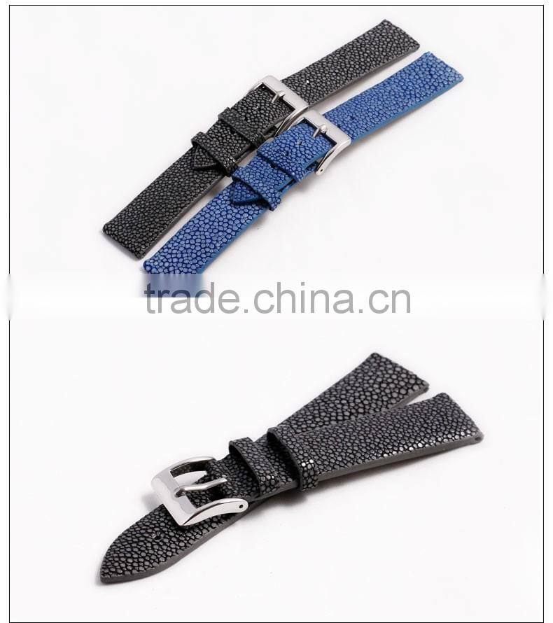 Wholesale Luxury Genuine Stingray skin Leather Unisex Watch Belt for Lady and Men