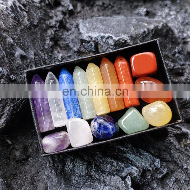 Other Promotional & Business Gifts Precious Meditation Methaphetamine Chakra High Quality Crystal Healing Stones Boxes Set