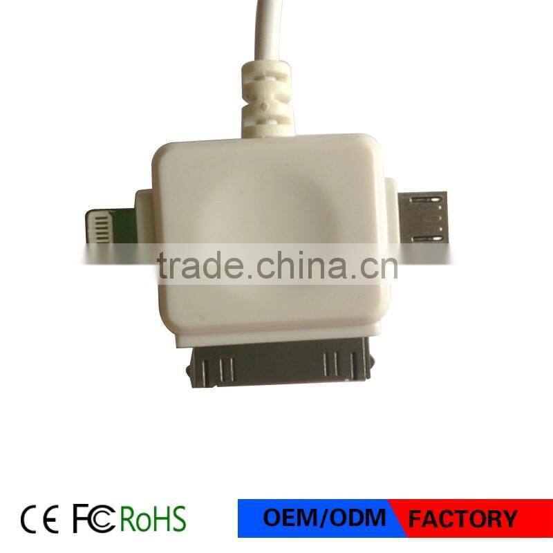 3 in 1 usb cable with step Charging & data sync TYPE-C usb cable Appliable to micro to usb cables fast charging