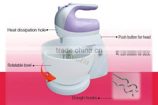 250W 4 L plastic roating bowl dough mixer