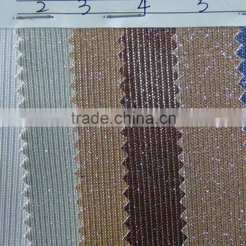 Metallic moonlight bonding knit fabric with PU base rib knit fabric