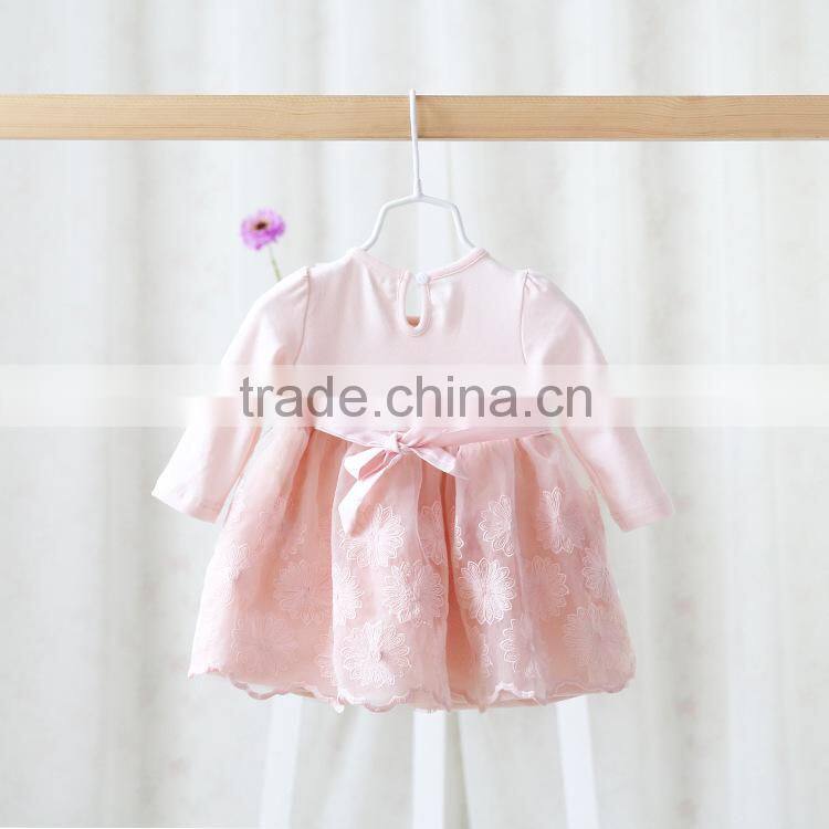 2015 Latest design autumn baby girls dress infant lace princess dresses