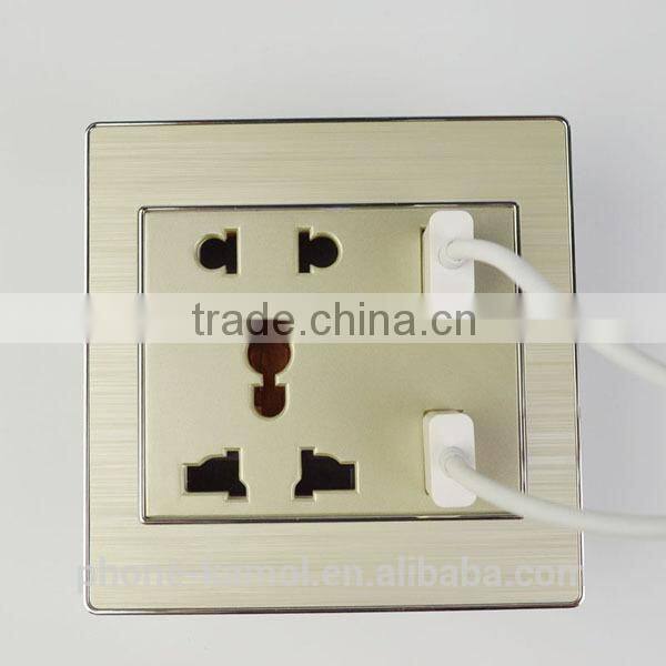 new design dual usb wall socket 5V 2A USB multi electrical switch plug socket