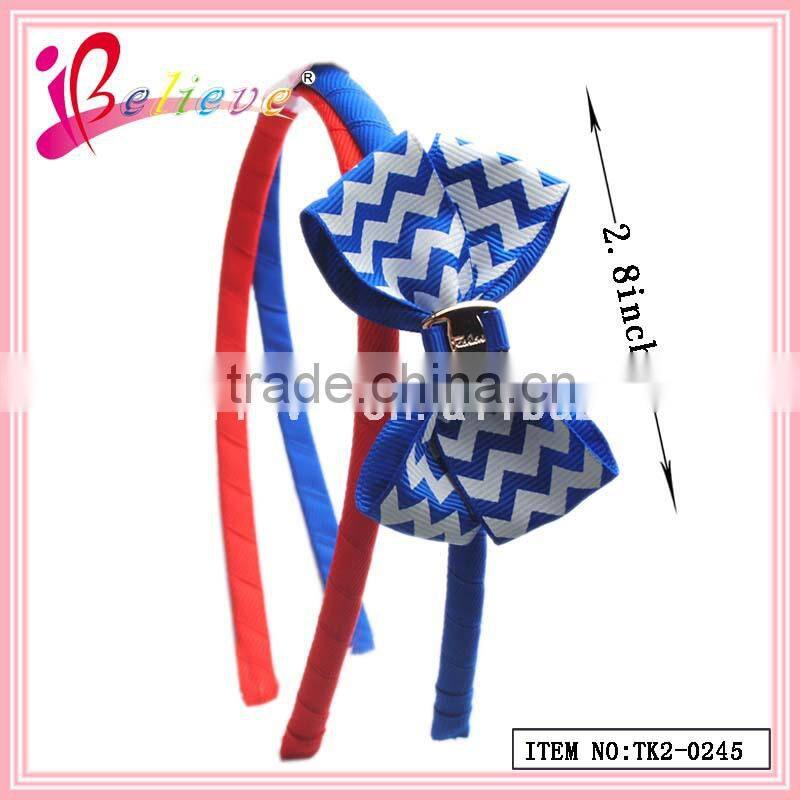 2015 Popular kids hair bow accessories,grosgrain ribbon hair bow,elsa & anna ribbon bow hair clip