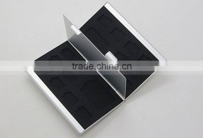 Aluminum Memory Card Case for MicroSD Card SD SDHC CARD 16TF+2SD