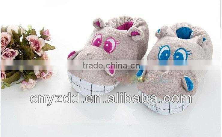 Plush slippers/plush hippo slippers/hippo plush slippers