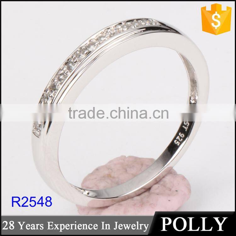Wholesale white gold cz ring 925 sun silver ring mounting