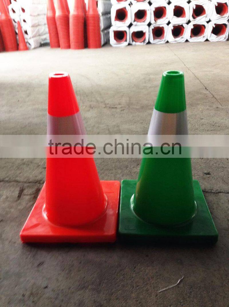 18" Lime Green Orange Colored Traffic Safety Cone Used PVC Traffic Cones