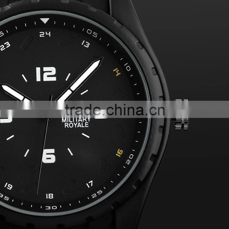 Alloy Watch Men's Black Rubber Strap Black Analog Mens Watches MR078