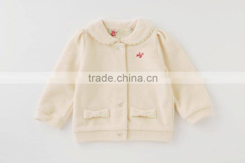 Japanese wholesale high quality product jackets winter baby girl children clothe kid toddler clothing infant garment with ribbon