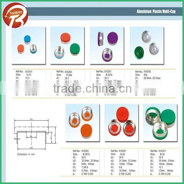 Pure aluminum cap for glass vial