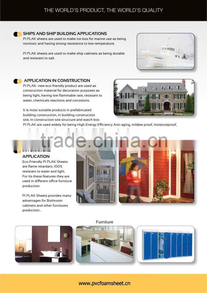 pvc foam board /pvc foam sheet for concret formwork