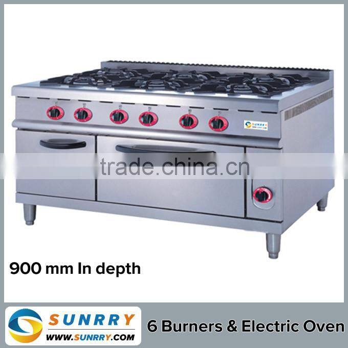 Commercial gas range with 6 gas burner cooking range (SUNRRY SY-GB900C-1)