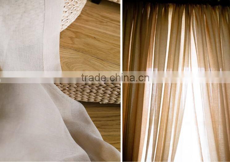 Plain coloured polyester linen curtain fabric