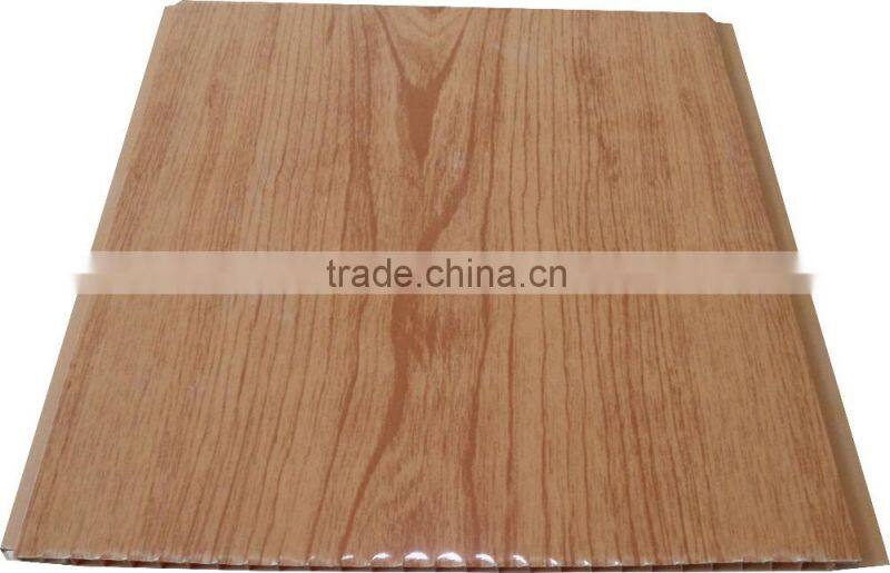 10'' width new style trinidad Plastic ceiling sheet, SMOOTH surface,brown color with gold strip F055