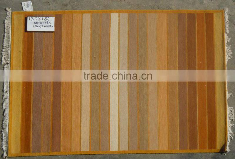 Flower pattern woollen carpet